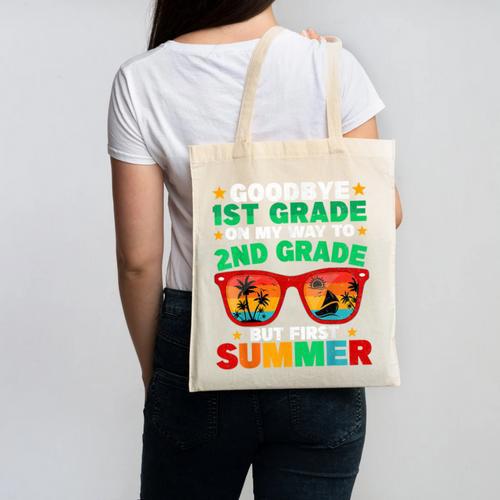 Goodbye 1st Grade First Summer Graduation Last Day Boys Canvas Tote Bag - Best Gift Smart