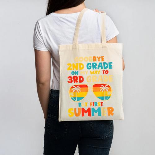 Goodbye 2nd Grade Graduation To 3rd Grade Hello Summer Kids Canvas Tote Bag - Best Gift Smart