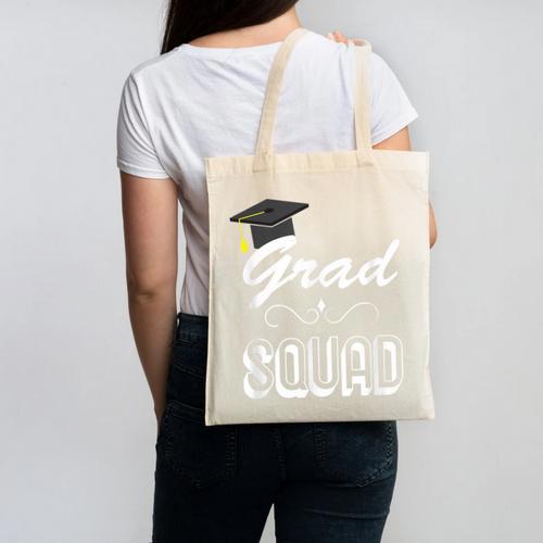 Grad Squad Cute Graduation Canvas Tote Bag - Best Gift Smart