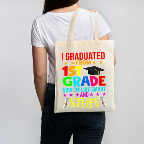 I Graduated From 1st Grade Graduation Matching Student Canvas Tote Bag - Best Gift Smart