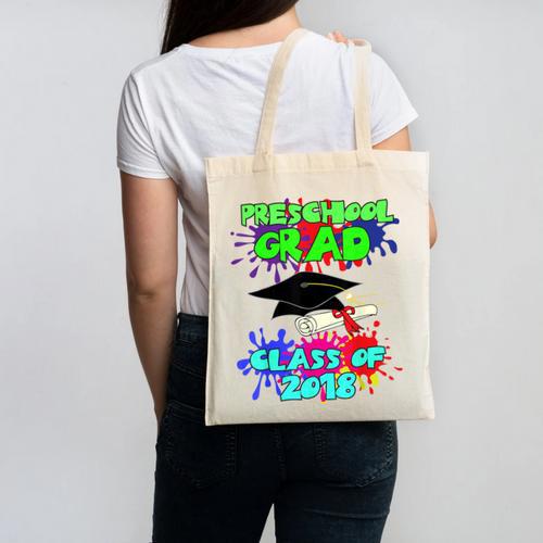 Graduation Class 2018 Cap Gown Shirt Preschool Graduate Canvas Tote Bag - Best Gift Smart