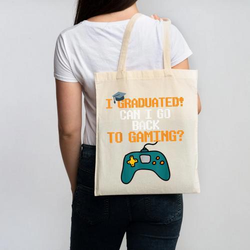 Graduation I Graduated Can I Go Back To Gaming Canvas Tote Bag - Best Gift Smart