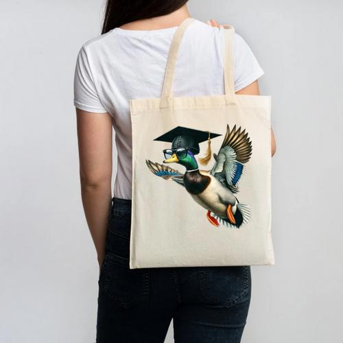 Graduation Mallard Duck Hunter Hunting Season Grad Hunting Canvas Tote Bag - Best Gift Smart