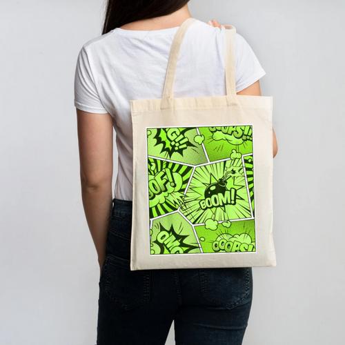 Green Comic Book Green Graphic Canvas Tote Bag - Bookorys