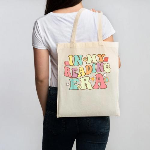 Groovy In My Reading Era Read Book Reader Reading Canvas Tote Bag - Bookorys