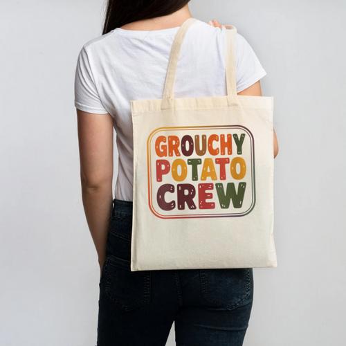 Grouchy Potato Crew Introvert Sarcasm Canvas Tote Bag - Raresse