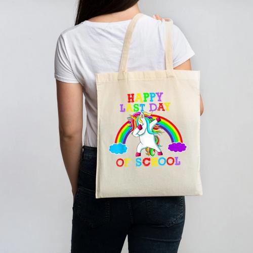 Happy Last Day Of School Teacher Student Graduation Unicorn Canvas Tote Bag - Best Gift Smart