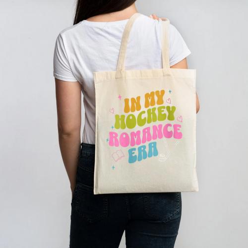 In My Hockey Romance Era Hockey Romance Reader Book CLub Canvas Tote Bag - Bookorys