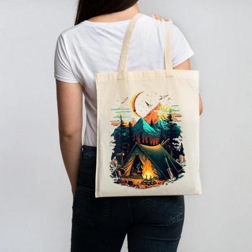 Id Rather Be Camping Great Outdoors Love Glamping Introvert Canvas Tote Bag - Raresse