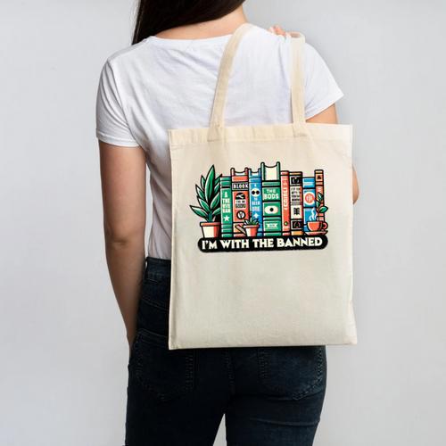 I'm With The Banned Books I Read Banned Books Lovers Canvas Tote Bag - Bookorys