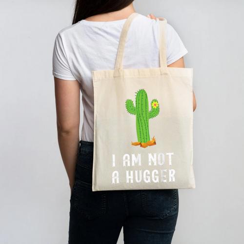 I'm Not A Hugger Cactus Not a Hugger Introvert Cute Canvas Tote Bag - Raresse