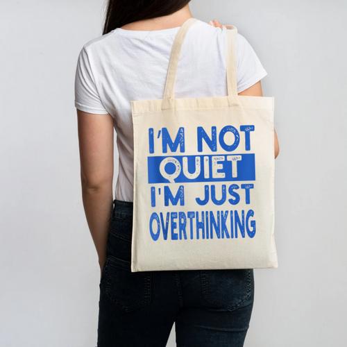 I'm Not Quite I'm Overthinking Introvert Quote Canvas Tote Bag - Raresse