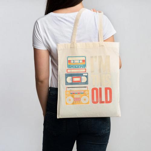 I'm This Old Vintage Cassette Tape Nostalgia Canvas Tote Bag - Figerry