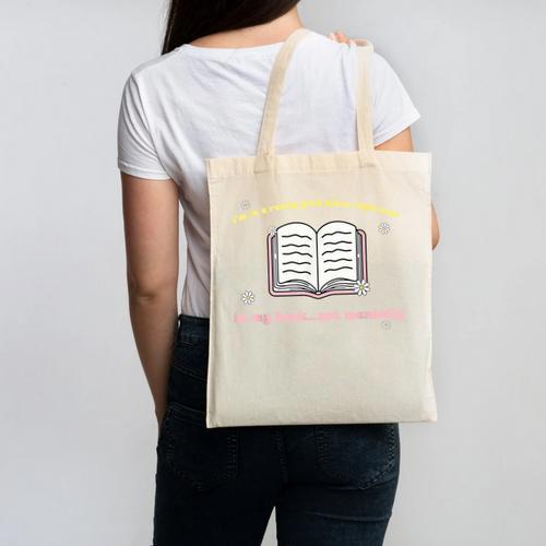 I'm In A Really Good Place Right Now In My Book Canvas Tote Bag - Bookorys