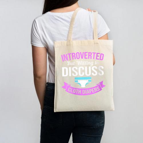 Introvert Hippie Mom Cloth Diapers Crunchy Mama Canvas Tote Bag - Raresse