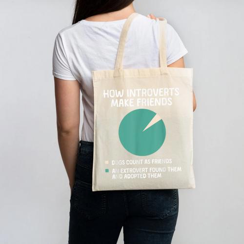 Introvert Introverted Person Awkward Introverts Dog Lover Canvas Tote Bag - Raresse