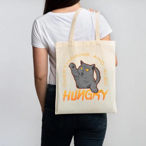 Introvert Overthinking Hungry Sarcastic Overthinker Canvas Tote Bag - Raresse