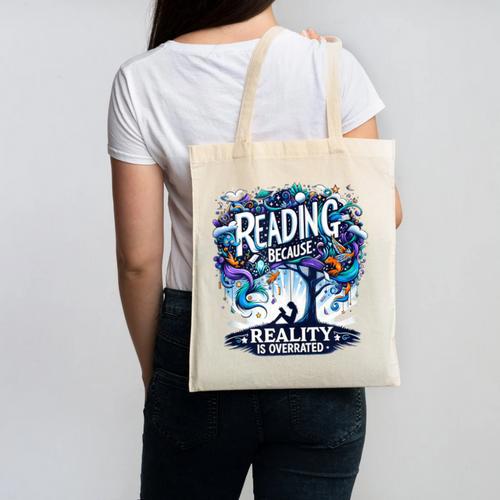Introvert Reader Bibliofile Bookworm Loves Books Canvas Tote Bag - Raresse