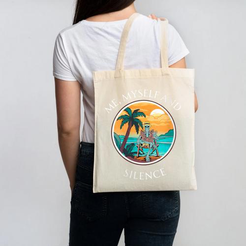 Introvert Relaxation Me Myself And Silence Summer Vacation Canvas Tote Bag - Raresse