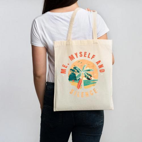 Introvert Relaxation Me Myself And Silence Summer Vacation Men Women Canvas Tote Bag - Raresse