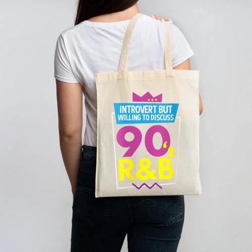 Introvert But Willing To Discuss 90s R&B 1990s Kid Canvas Tote Bag - Raresse