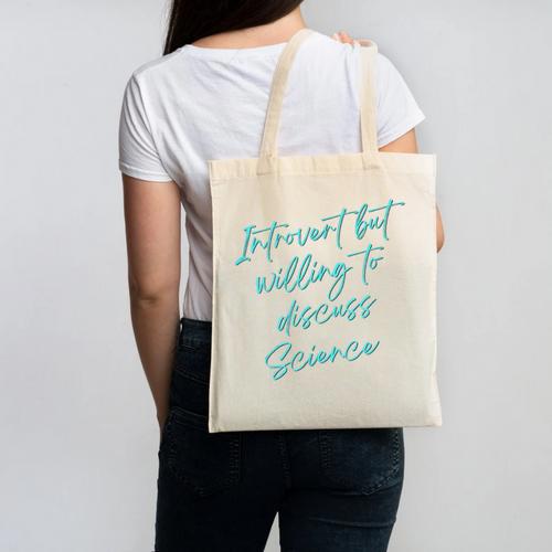 Introvert But Willing To Discuss Science Canvas Tote Bag - Raresse