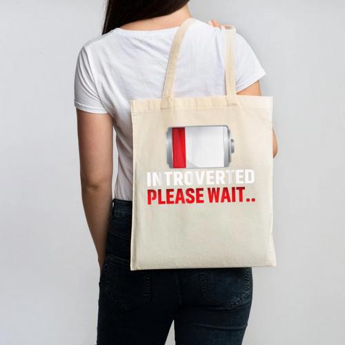 Introverted Please Wait Introvert Saying Sarcasm Canvas Tote Bag - Raresse