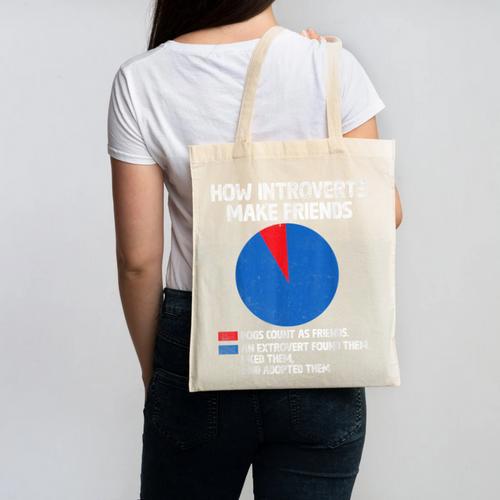 How Introverts Make Friends Sayings For Introverts Canvas Tote Bag - Raresse