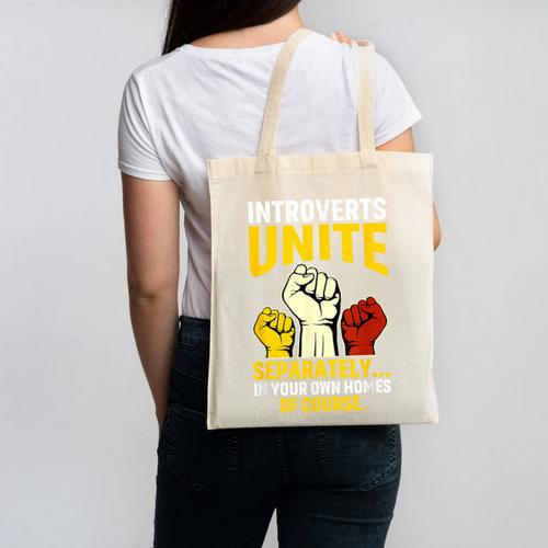 Introverts Unite Introvert Antisocial Anti Social Canvas Tote Bag - Raresse