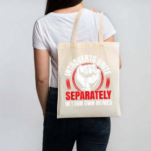 Introverts Unite Separately In Your Own Homes Saying Canvas Tote Bag - Raresse