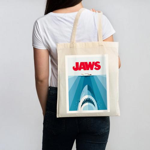 Jaws 2025 Classic Movie Nostalgia Canvas Tote Bag - Figerry
