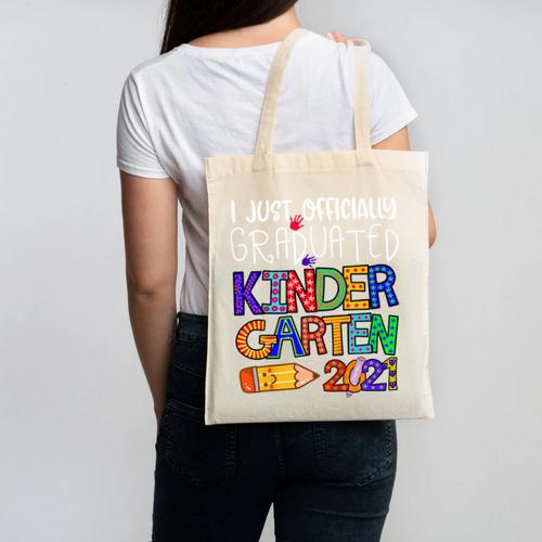 Kids Kindergarten Graduation Class Of 2021 Shirt I Just Graduated Canvas Tote Bag - Best Gift Smart