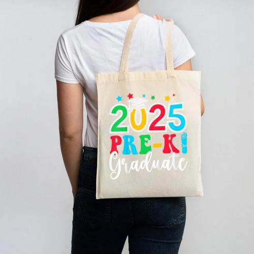 Kids Pre-K Graduate 2025 Preschool Graduation Class Of 2025 Kids Canvas Tote Bag - Best Gift Smart