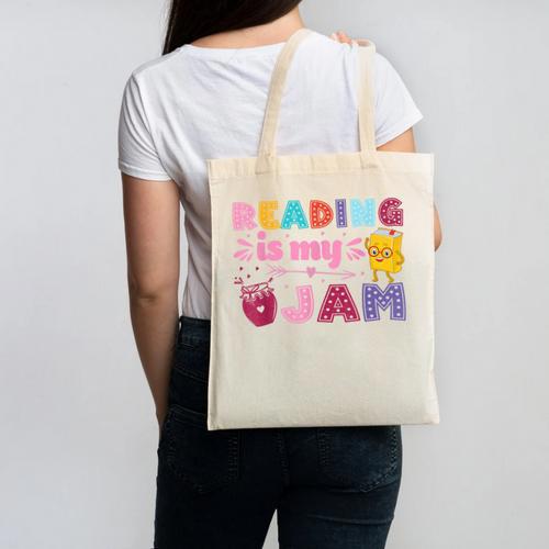 Kids Reading Book Lover Reading Is My Jam Canvas Tote Bag - Bookorys UK