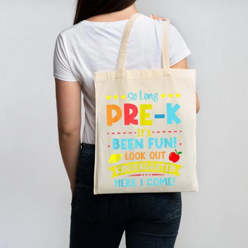 Kids So Long PRE-K It's Been Fun Graduation Canvas Tote Bag - Best Gift Smart