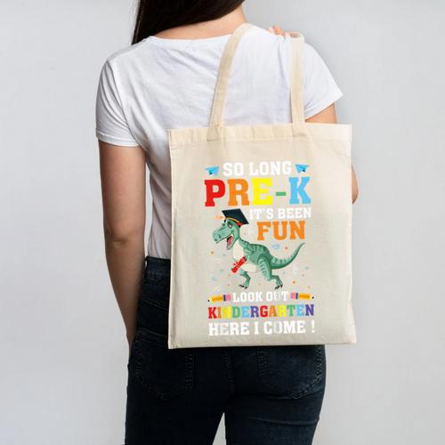 Kids So Long Pre-K Preschool Graduation Kindergarten Here I Come Canvas Tote Bag - Best Gift Smart