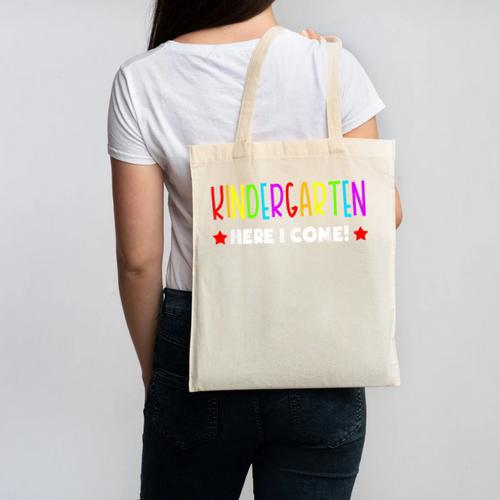 Kindergarten Here I Come Kids Pre-k Graduation Canvas Tote Bag - Best Gift Smart