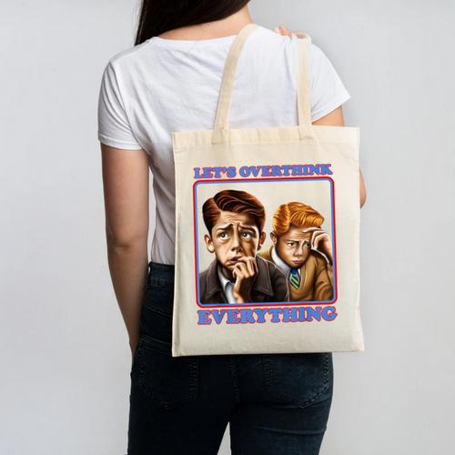 Let's Overthink Everything Shirt Antisocial Introvert Canvas Tote Bag - Raresse