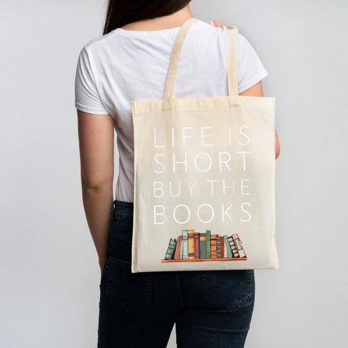 Life Is Short Buy Books Quote For Bookworms Canvas Tote Bag - Bookorys