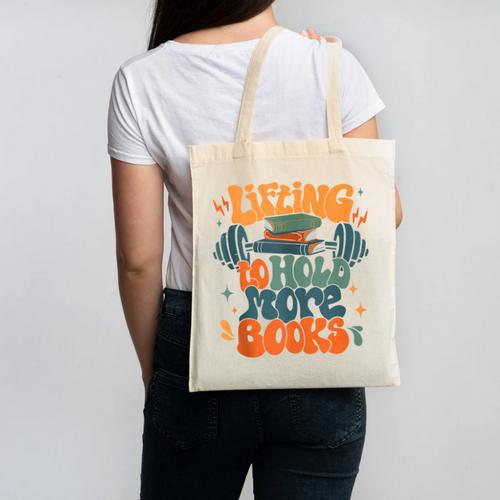 Lifting To Hold More Books Weightlifting Workout Bookish Canvas Tote Bag - Bookorys CA