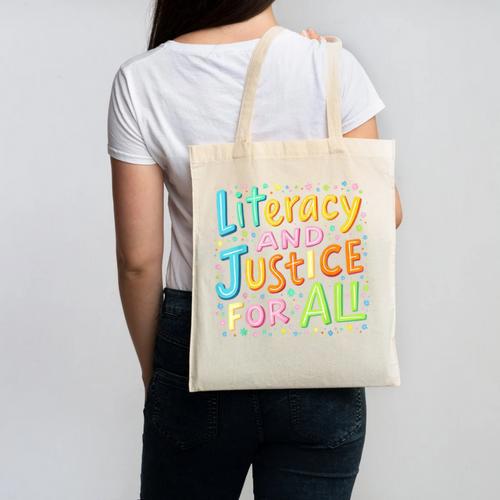 Literacy And Justice For All Protect Banned Books Library Canvas Tote Bag - Bookorys