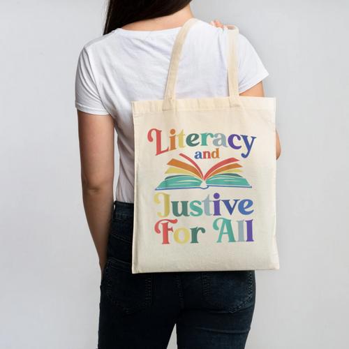 Literacy Justice For All Stop Book Banning Protect Librarian Canvas Tote Bag - Bookorys DE