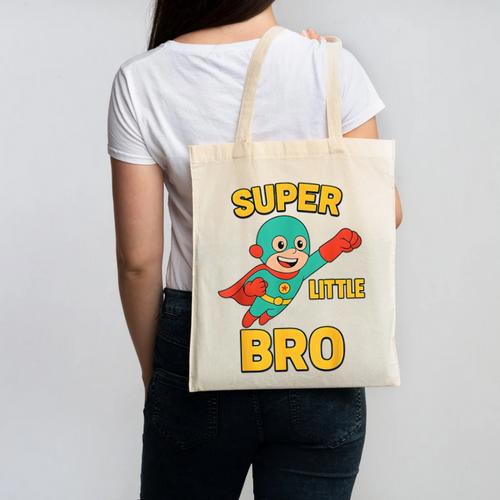 Little Cute Superhero Brother Comic Book Baby Bro Canvas Tote Bag - Bookorys CA
