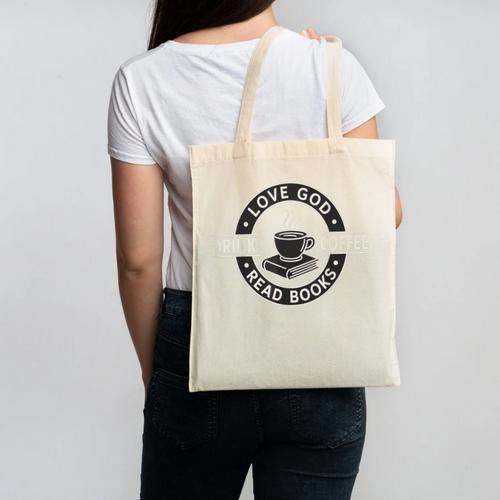 Love God Drink Coffee Read Books Lover Christian Vintage Canvas Tote Bag - Bookorys DE
