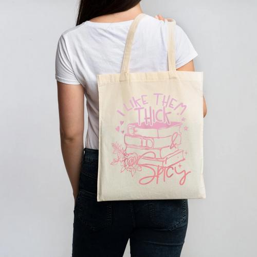 I Like Them Thick And Spicy Booktok Reader Canvas Tote Bag - Bookorys