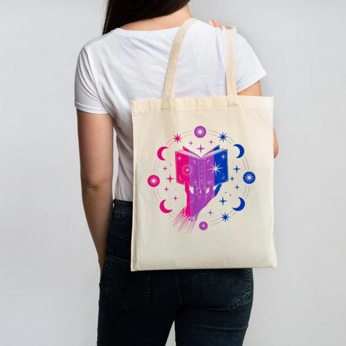 Magic Bi-Pride Book Of Cosmic Energy Canvas Tote Bag - Bookorys