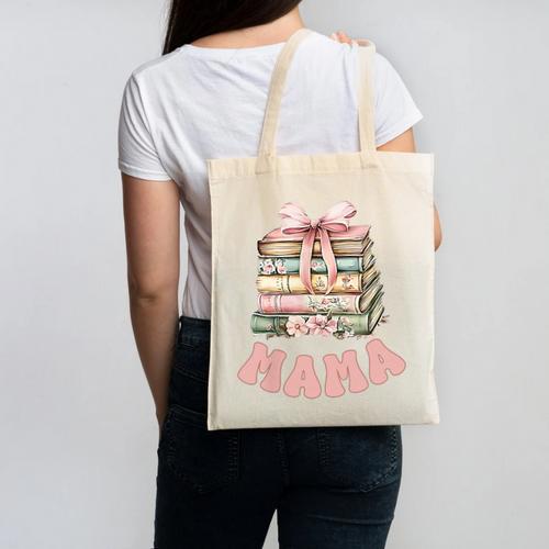 Mama Book First Chapter Birthday Family Matching Party Canvas Tote Bag - Bookorys