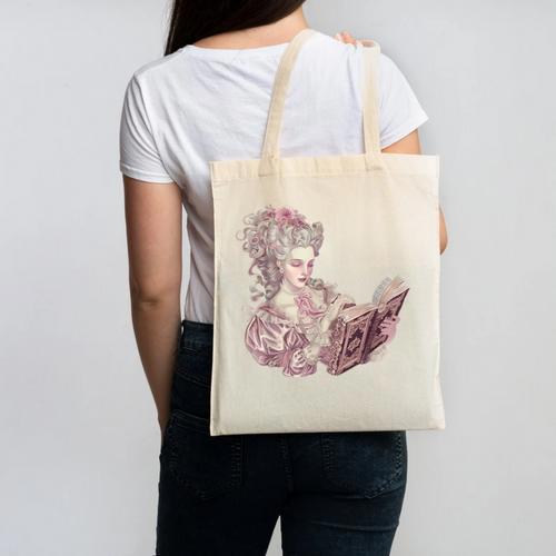 Marie Antoinette Reading A Book Canvas Tote Bag - Bookorys