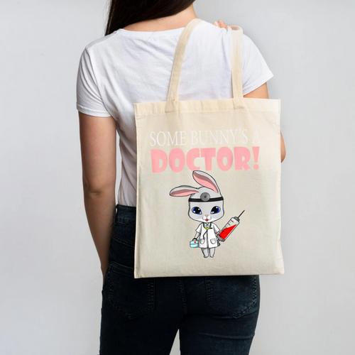 Med School Graduation Bunny Medical New Doctor Canvas Tote Bag - Best Gift Smart
