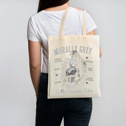 Morally Grey Is My Favorite Color Villain Smutt Book Lover Canvas Tote Bag - Bookorys DE